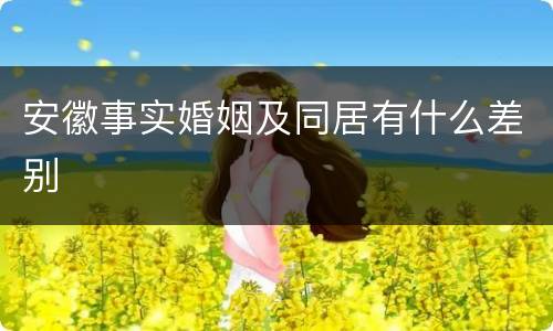 安徽事实婚姻及同居有什么差别