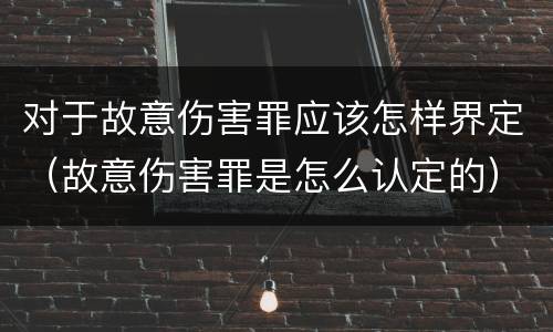 对于故意伤害罪应该怎样界定（故意伤害罪是怎么认定的）