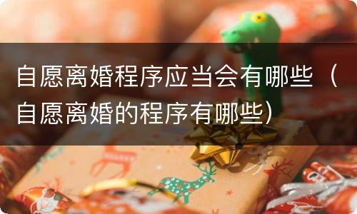 自愿离婚程序应当会有哪些（自愿离婚的程序有哪些）