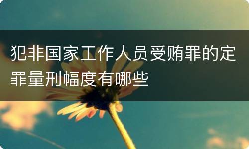 犯非国家工作人员受贿罪的定罪量刑幅度有哪些