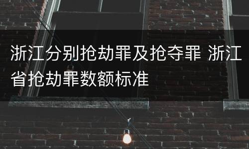 浙江分别抢劫罪及抢夺罪 浙江省抢劫罪数额标准