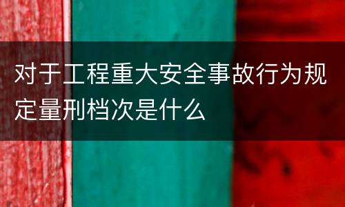 对于工程重大安全事故行为规定量刑档次是什么