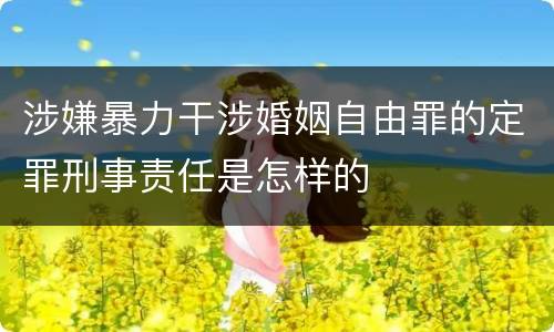涉嫌暴力干涉婚姻自由罪的定罪刑事责任是怎样的