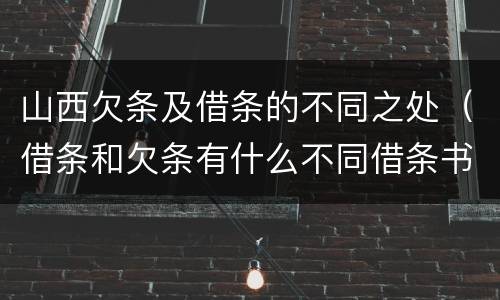 山西欠条及借条的不同之处（借条和欠条有什么不同借条书写）