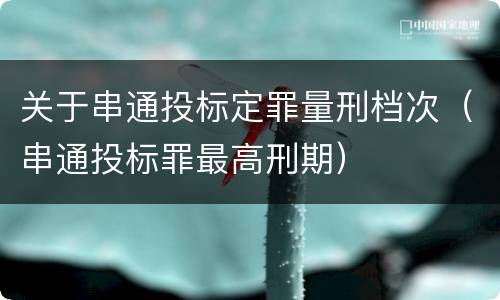 关于串通投标定罪量刑档次（串通投标罪最高刑期）