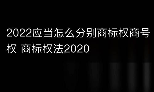 2022应当怎么分别商标权商号权 商标权法2020