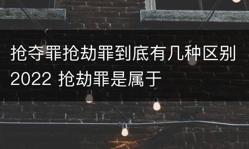 抢夺罪抢劫罪到底有几种区别2022 抢劫罪是属于