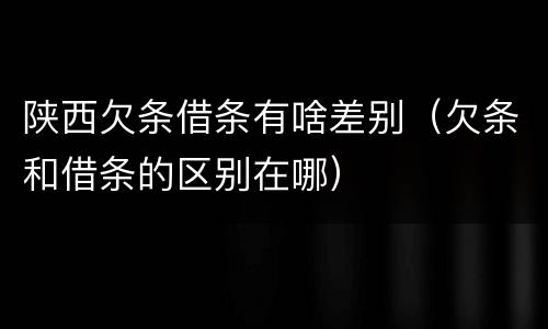 陕西欠条借条有啥差别（欠条和借条的区别在哪）