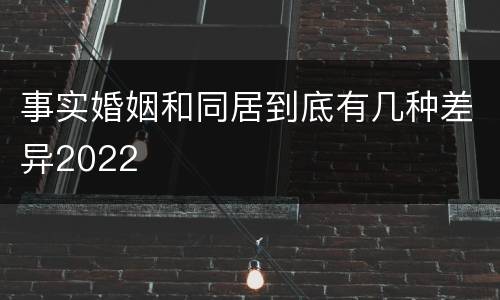 事实婚姻和同居到底有几种差异2022