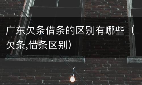 广东欠条借条的区别有哪些（欠条,借条区别）