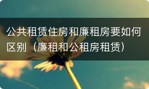 公共租赁住房和廉租房要如何区别（廉租和公租房租赁）