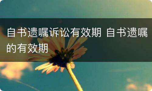 自书遗嘱诉讼有效期 自书遗嘱的有效期