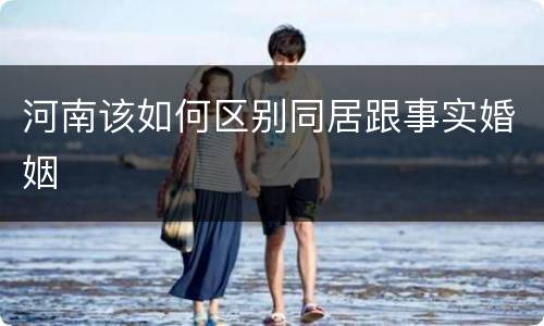 河南该如何区别同居跟事实婚姻