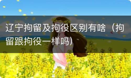 辽宁拘留及拘役区别有啥（拘留跟拘役一样吗）