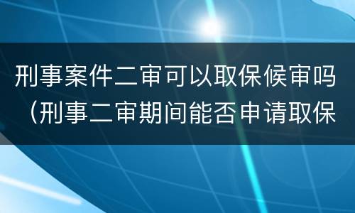 刑事案件二审可以取保候审吗（刑事二审期间能否申请取保）