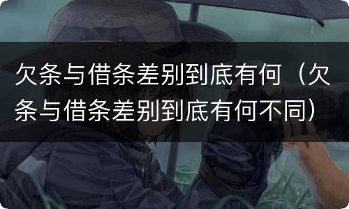 欠条与借条差别到底有何（欠条与借条差别到底有何不同）
