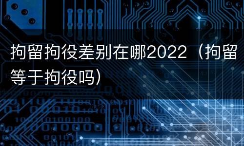 拘留拘役差别在哪2022（拘留等于拘役吗）