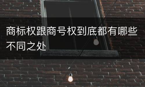 商标权跟商号权到底都有哪些不同之处