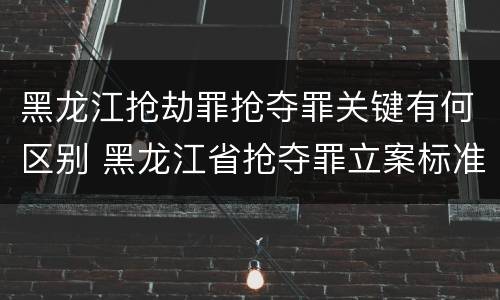 黑龙江抢劫罪抢夺罪关键有何区别 黑龙江省抢夺罪立案标准