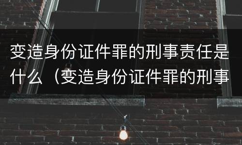 变造身份证件罪的刑事责任是什么（变造身份证件罪的刑事责任是什么）