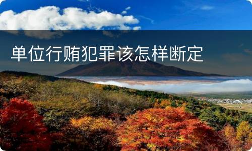 单位行贿犯罪该怎样断定