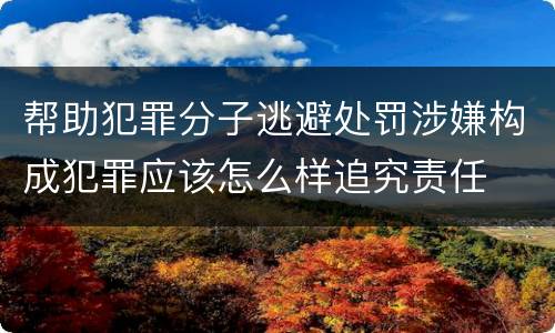 帮助犯罪分子逃避处罚涉嫌构成犯罪应该怎么样追究责任