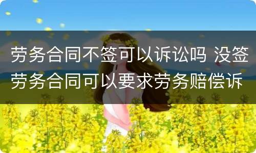 劳务合同不签可以诉讼吗 没签劳务合同可以要求劳务赔偿诉讼