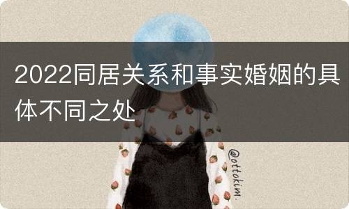 2022同居关系和事实婚姻的具体不同之处