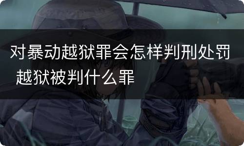 对暴动越狱罪会怎样判刑处罚 越狱被判什么罪