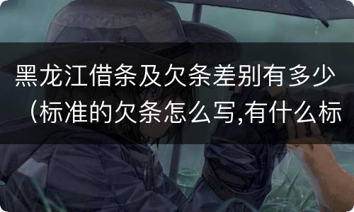 黑龙江借条及欠条差别有多少（标准的欠条怎么写,有什么标准）