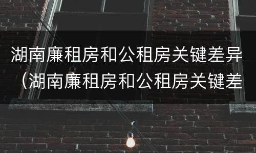 湖南廉租房和公租房关键差异（湖南廉租房和公租房关键差异是什么）