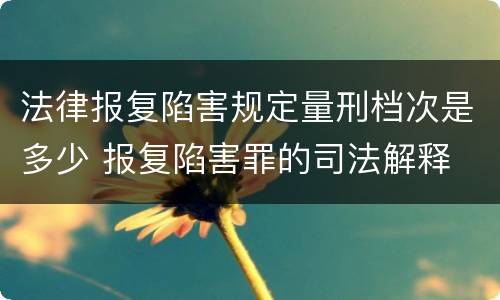 法律报复陷害规定量刑档次是多少 报复陷害罪的司法解释