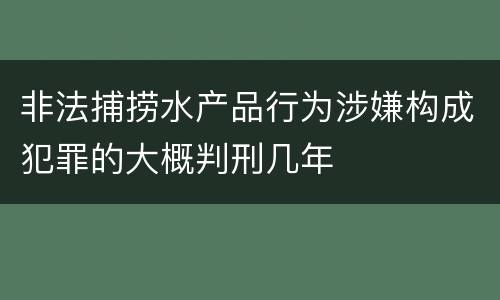 非法捕捞水产品行为涉嫌构成犯罪的大概判刑几年