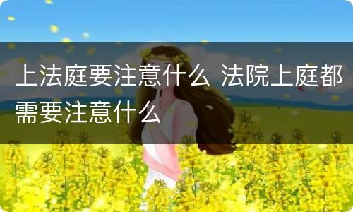 上法庭要注意什么 法院上庭都需要注意什么