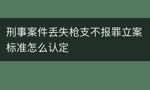 刑事案件丢失枪支不报罪立案标准怎么认定