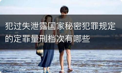 犯过失泄露国家秘密犯罪规定的定罪量刑档次有哪些