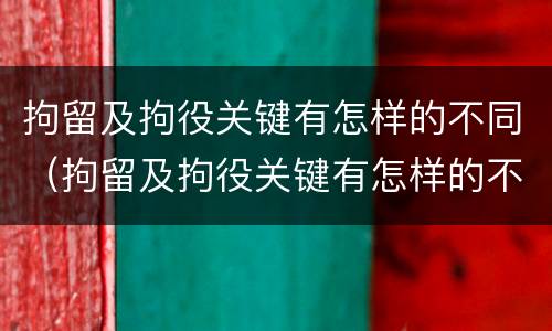 拘留及拘役关键有怎样的不同（拘留及拘役关键有怎样的不同情况）