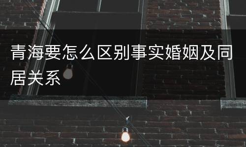 青海要怎么区别事实婚姻及同居关系
