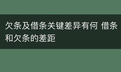 欠条及借条关键差异有何 借条和欠条的差距