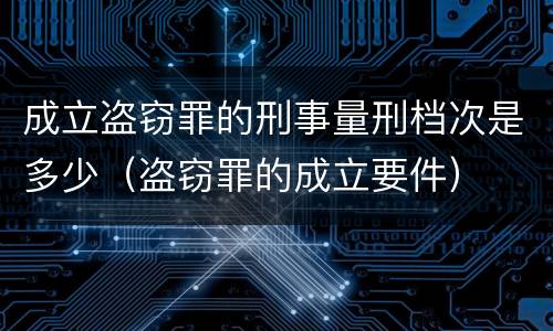 成立盗窃罪的刑事量刑档次是多少（盗窃罪的成立要件）