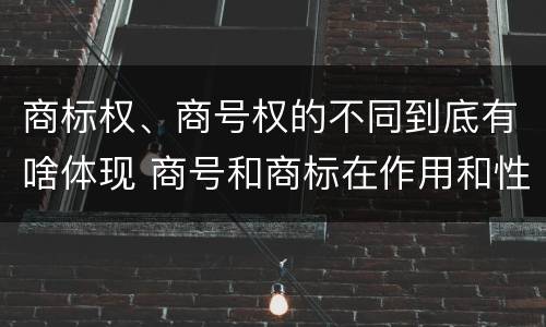 商标权、商号权的不同到底有啥体现 商号和商标在作用和性质上的区别