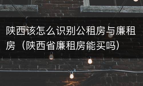 陕西该怎么识别公租房与廉租房（陕西省廉租房能买吗）