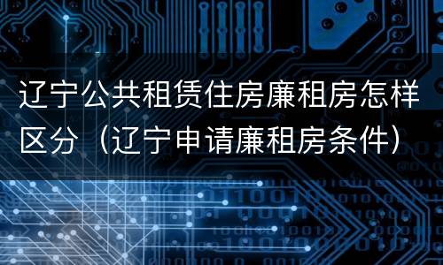 辽宁公共租赁住房廉租房怎样区分（辽宁申请廉租房条件）