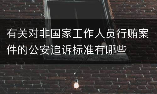 有关对非国家工作人员行贿案件的公安追诉标准有哪些