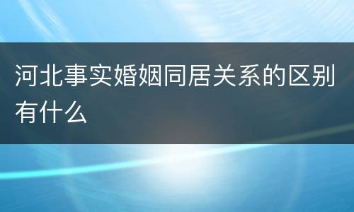 河北事实婚姻同居关系的区别有什么