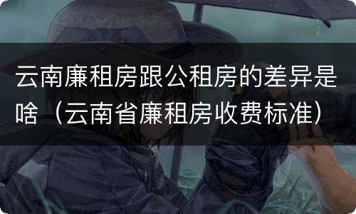 云南廉租房跟公租房的差异是啥（云南省廉租房收费标准）