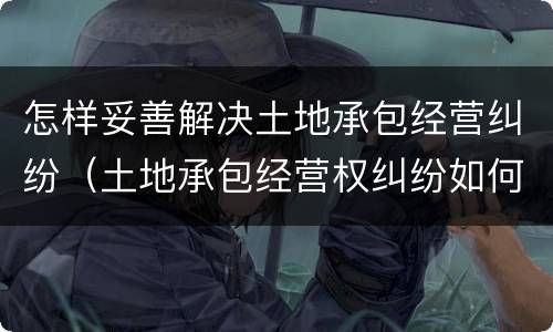 怎样妥善解决土地承包经营纠纷（土地承包经营权纠纷如何处理）
