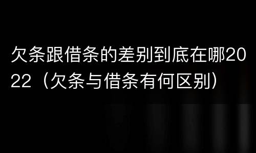 欠条跟借条的差别到底在哪2022（欠条与借条有何区别）