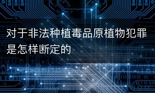 对于非法种植毒品原植物犯罪是怎样断定的