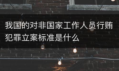 我国的对非国家工作人员行贿犯罪立案标准是什么